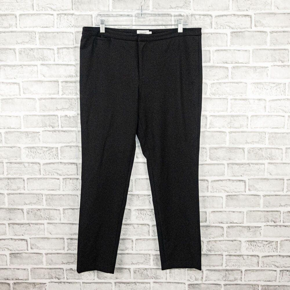 THE RESET R Label Flat front Dress Pants in Black Size Large 34waist